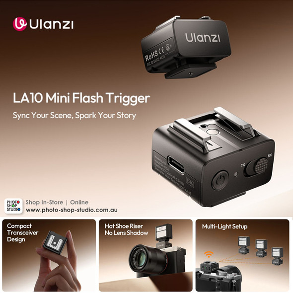 Ulanzi LA10 C059 2.4GHz Wireless Flash Trigger Transceiver for Canon Nikon Sony Fujifilm Olympus Pentax