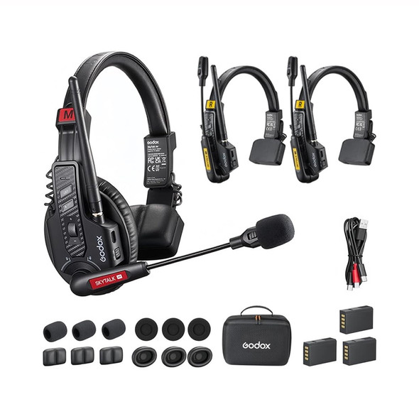 Godox SkyTalk Air 3S  3-Person Full-Duplex Wireless Headset Intercom System (2.4 GHz)