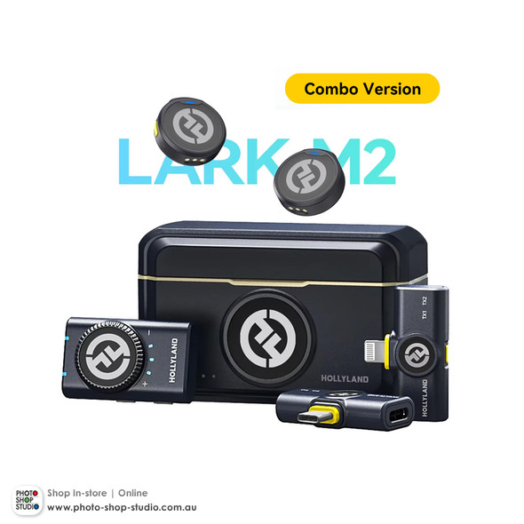 Hollyland LARK M2 Combo Version (2TX +3RX) 2-Person Wireless Microphone System 2.4 GHz for Camera ,iPhone & Android (Shine Charcoal)