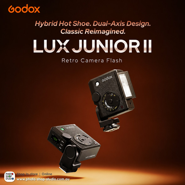 Godox Lux Junior II TTL Retro Dual-Axis Camera Flash for Canon, Nikon, Fujifilm, Olympus & Panasonic