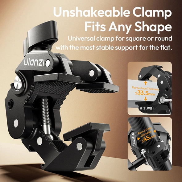 Ulanzi CO78 C082 Super Clamp with Cold Shoe, 1/4" Threads & ARRI Pins