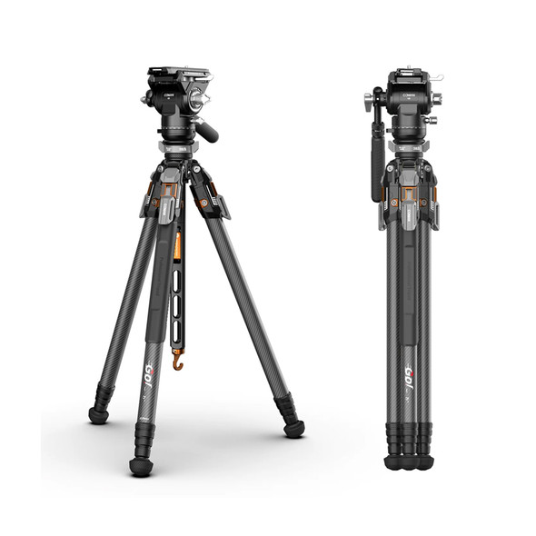 Coman T1SV5 1.75m Snap-Open Carbon Fiber Tripod with Fluid Bowl Head (Max Load 10kg)