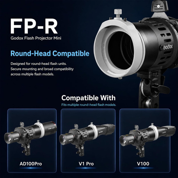 Godox FP-R-36 Round-head Flash Projector with 36° Lens for AD100Proll, AD200Proll, V1 ,H200R , V100 ,V1Pro