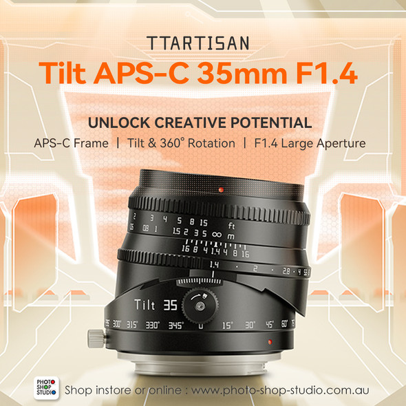 TTArtisan 35mm F1.4 RF APS-C Tilt Shift Manual Focus Large Aperture Lens for Canon RF-mount