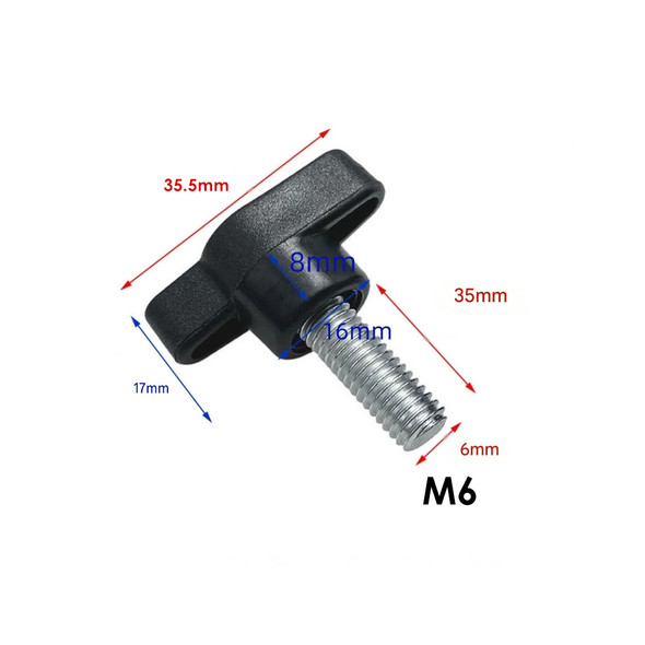 Fotolux M6-35 M6 x 35mm Replacement T-Wing Locking Screw - 2 Pack