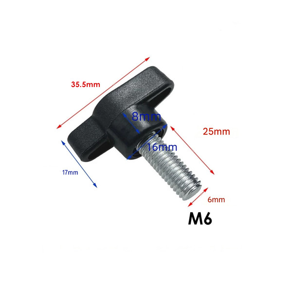 Fotolux M6-25 M6 x 25mm Replacement T-Wing Locking Screw - 2 Pack