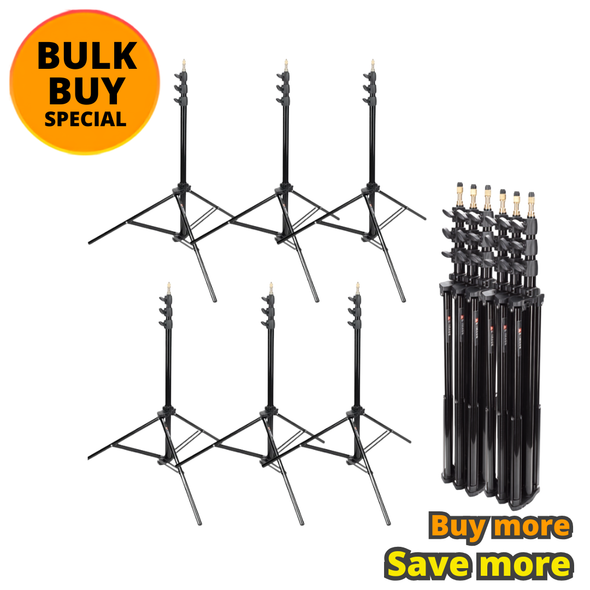 E-Image 6 x QS15 3.36m Quick Stack Air-Cushioned Light Stand, 8kg Payload