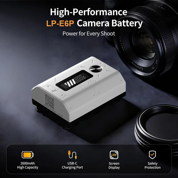 PHOTOOLEX BS-162L Camera Battery Pro for Canon LP-E6P Battery w USB-C
