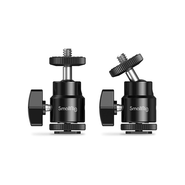 SmallRig 2059 Mini Ball Head with Cold Shoe Mount & 1/4" Screw - 2-Pack