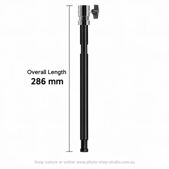 Fotolux studio light suspension extension rod with verified 286mm overall length