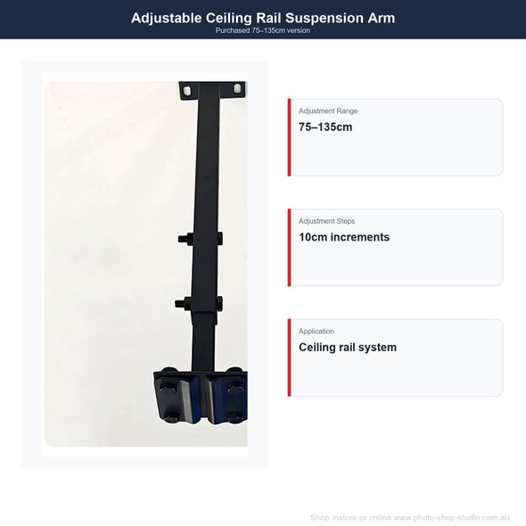 Fotolux FOTCA75135 75-135cm adjustment range and 10cm adjustment steps