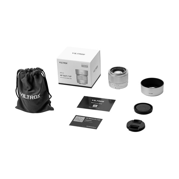 Viltrox AF 56mm F1.7 XF (SR -Silver ) APS-C Large Aperture Lens for Fujifilm X-mount