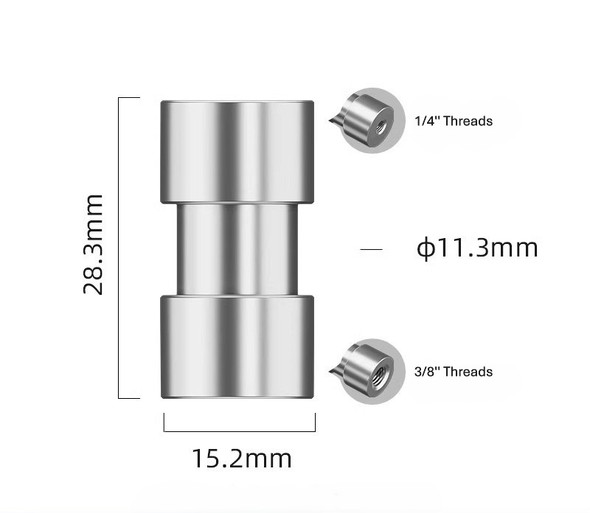 Fotolux M11-002 1/4" Female - 3/8" Female Alum Stud Adapter