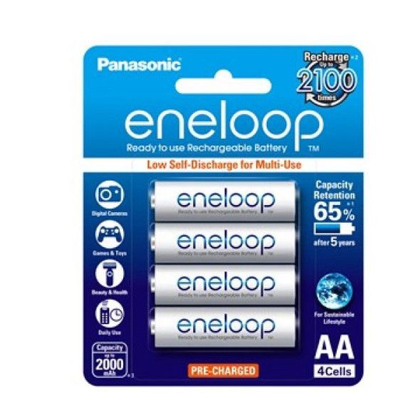 Panasonic eneloop AA Rechargable Batteries 2000mAh White pack 4pcs