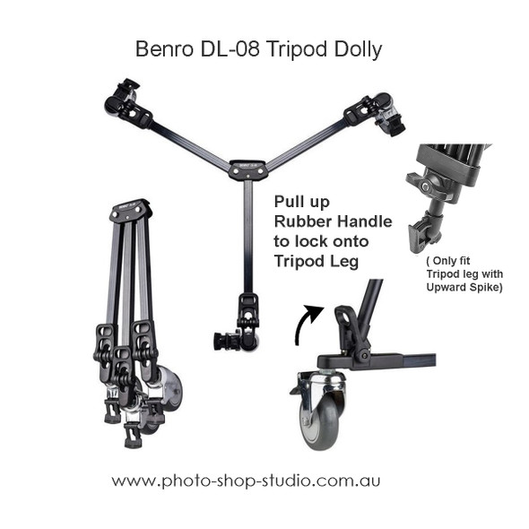 Benro DL08 Pro Video Tripod Hook-0n Dolly with 3 Caster Wheels