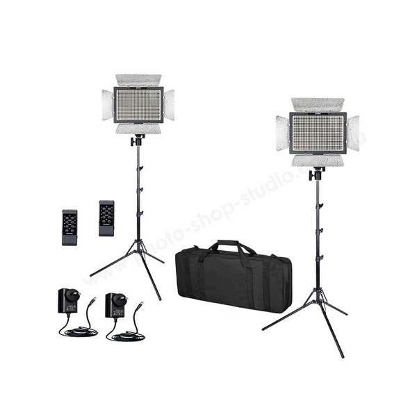 Yongnuo 2x YN600LIIBi 36W  Bi-colour Video LED Panel Lighting Kit