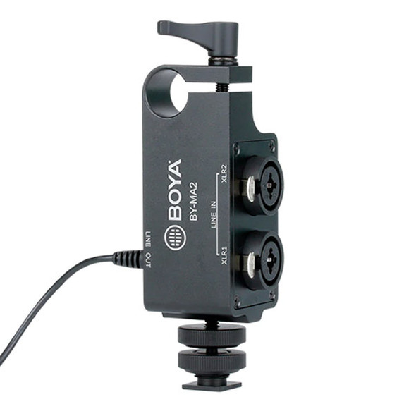 BOYA BY-MA2 Dual Channel XLR to 3.5mm Audio Mixer Adaptor for DSLR & Camcorder 