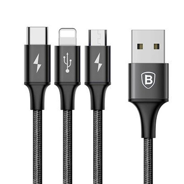 Baseus CAMLT-SU01 Rapid Series 3 in 1 Cable for IP +Type-C +Micro (3A , 1.2m)