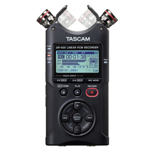 Tascam DR-40X Portable Four-Track Digital Audio Recorder and USB Audio Interface (Adjustable , 4 channel)