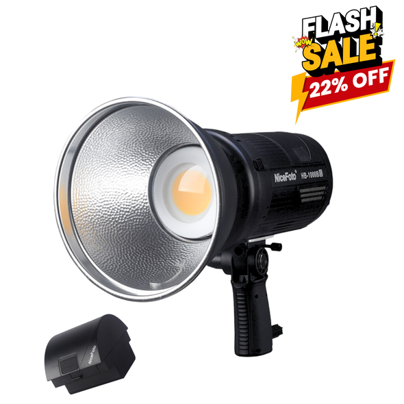 Nicefoto HB-1000B II 100W Daylight 5600K Rechargable  Li-ion Battery Portable LED Light