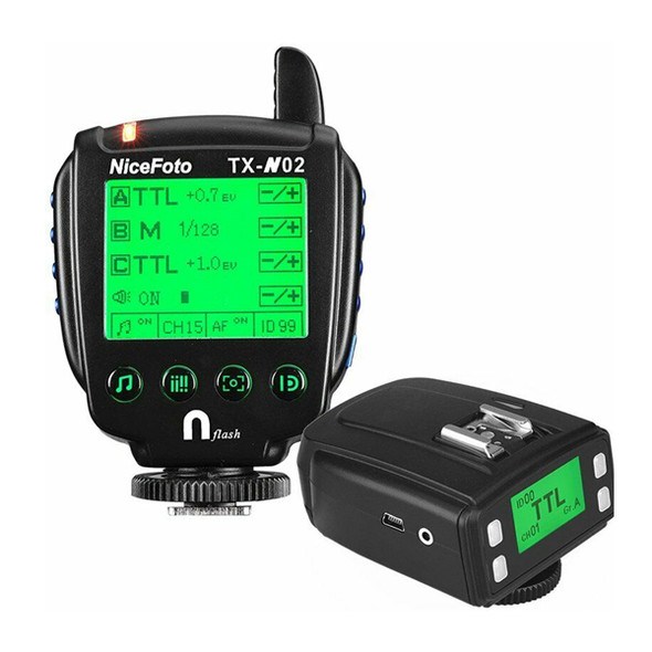 Nicefoto TTL-N02 Wireless Flash Remote TTL Trigger Kit for Nikon(2.4G , HSS, 1/8000S, LCD Display,TTL.M)