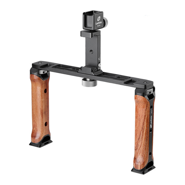 Leofoto VC-2 Cellphone Video  Gimbal Dual Rosewood Handheld for Smartphone / LED / Mic