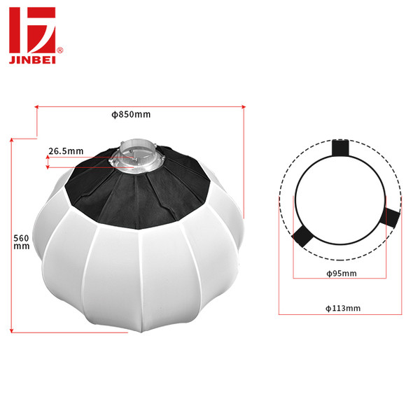Jinbei 85cm Lantern Globe Diffuser Ball Softbox (Bowens Mount) Quick setup