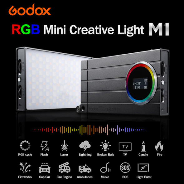 Godox M1 RGB LED Mini Creative Light (2500K- 8500K)