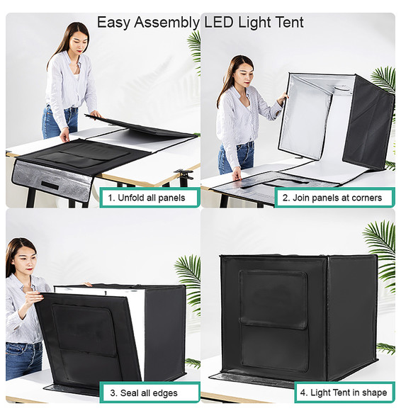 Fotolux LEDLT66 Easy Fold Portable LED Photo Light Tent ( 60 x 60 x 60cm ) Products photography