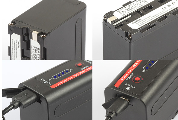 Fotolux NP-F980 7.4V 8700mAh Extra Large Rechargeable Li-Ion Battery with USB Cable