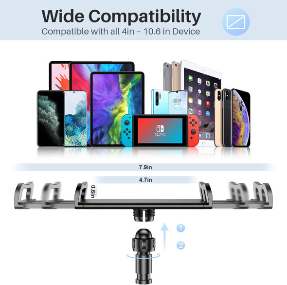 Fotolux H5060 Gooseneck Flexiable Desktop iPad / Tablet Holder Clamp (Black)