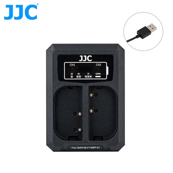 JJC DCH-BLF19E Dual USB Battery Charger for Panasonic DMW-BLF19 / Sigma BP-61