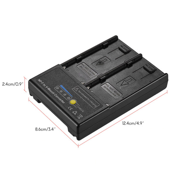 Fotolux Dual NP Batteries to V-mount V-Lock Battery Converter Plate