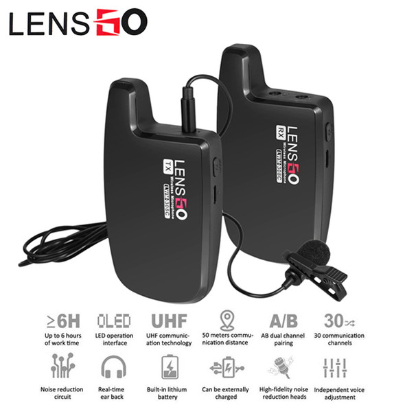 LENSGO LWM-308C Lavalier / Lapel Wireless Bee Microphone Set ( 1 Transmitter + 1 Receiver )