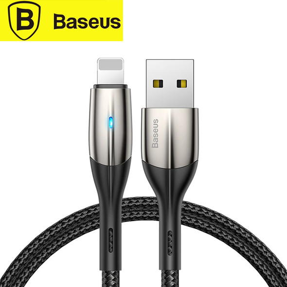 Baseus CALSP-B01 USB-A to Lightning Horizontal Cable 1M (Black) with indicator lamp for iPhone