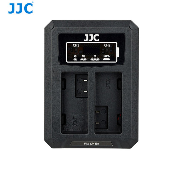 JJC DCH-LPE8 USB Dual Battery Charger for Canon LP-E8