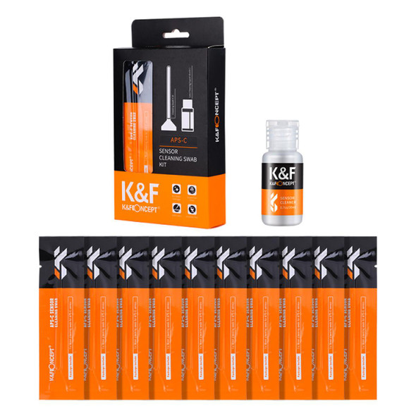 K&F Concept SKU.1616 16mm APS-C DSLR Camera Sensor Cleaning Swabs with Cleaning Liquid