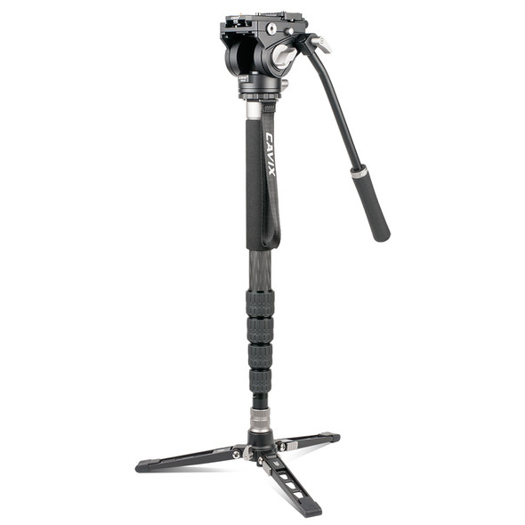 Cavix MPD-325C+VH-01 Carbon Fiber Video 5-section Monopod with Video Head (Max Load 10kg ,Twist Lock)