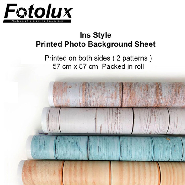 Fotolux 57cm x 87cm Ins Style Printed Photo Background Sheet for product photography (Double sided, 2 Patterns)