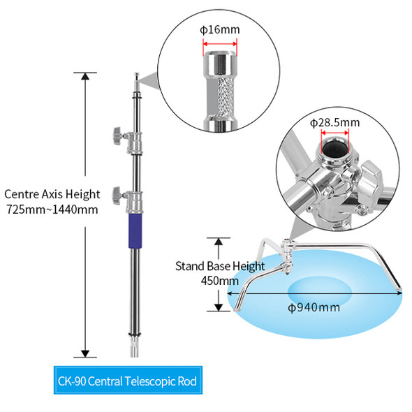 Jinbei CK-90 Portable Small Studio C Stand 1.6m tall