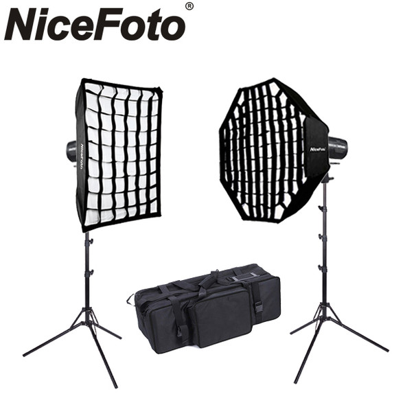 Nicefoto 2x HB-1000BII 100W Portable Li-ion Battery LED Video Lighting Kit
