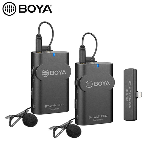 BOYA BY-WM4 Pro K4 Wireless Microphone System for iOS devices (2 TX + 1 RX Lightning Connector)