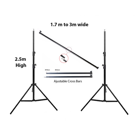 Fotolux FOTBKBH-02L ( 2.5mx3mW) Large Photo Background Support Kit