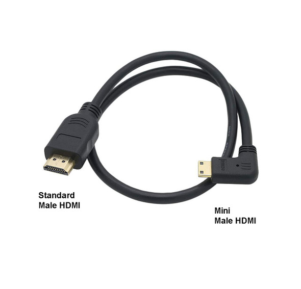 Fotolux  Mini Male HDMI ( 90 degree ) to Type A Male HDMI Cable ( 0.5m ) HD 4K
