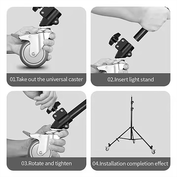 Nicefoto B-22  Light Stand Castor Wheels Kit (Fits  Ø20- Ø22mm legs)