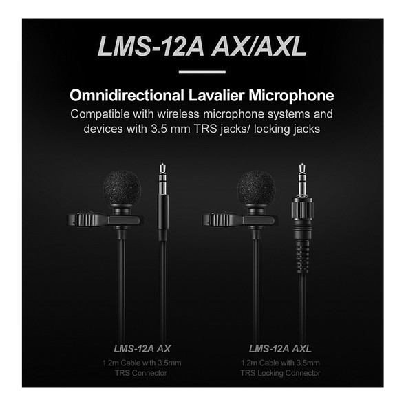 Godox LMS-12A AXL Lavalier Microphone with Locking 3.5mm TRS Connector