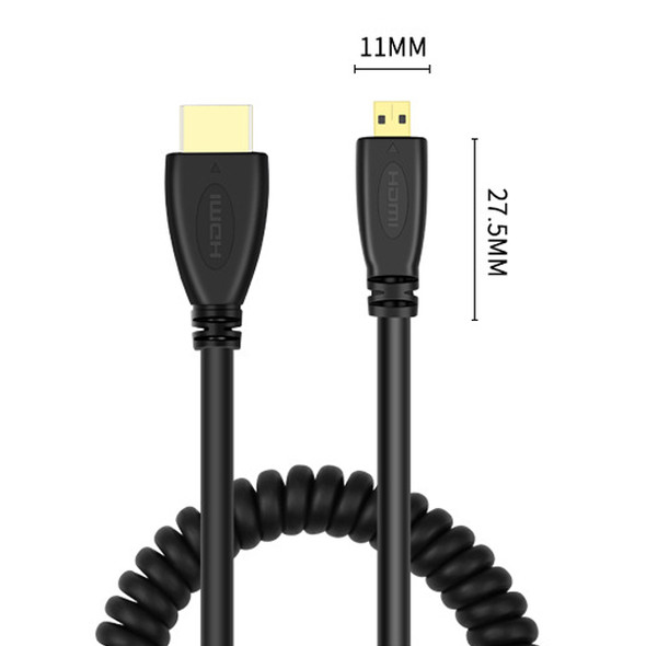 Fotolux Male Micro HDMI to Male HDMI Coiled Cable (0.5m)