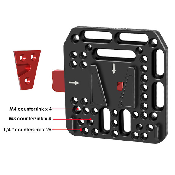 Fotolux CP-8129 V-mount Battery Multi-holes Cheese Plate (90 x 95mm)