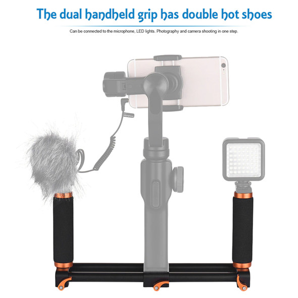 Fotolux Dual Handheld Grip Bracket for Smartphone / LED / Mic