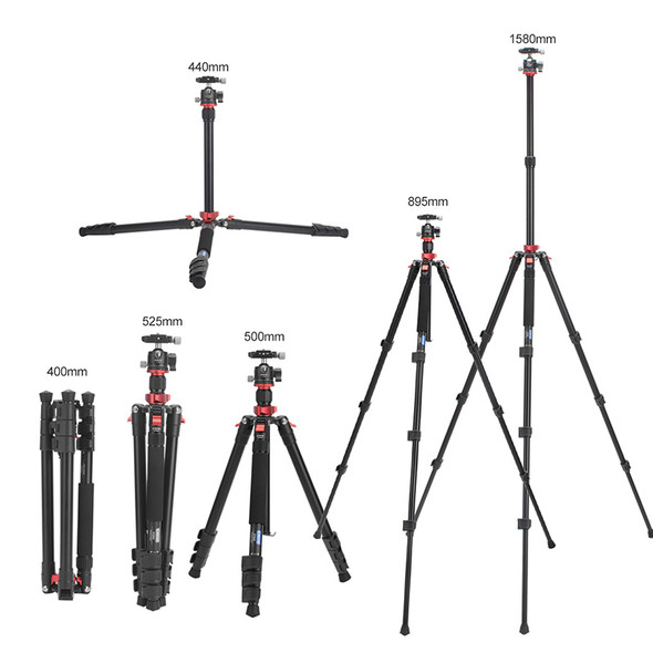Cavix AT2542 Aluminium 4-section Flip lock Tripod / Monopod with Ball Head